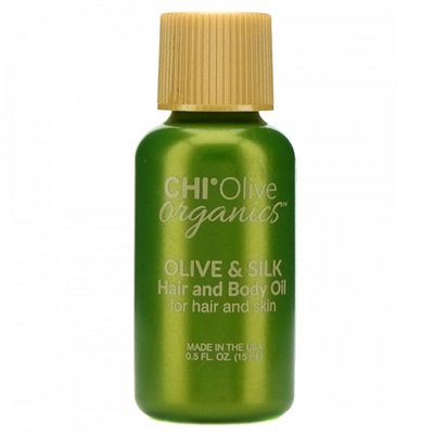 Шовкова олія для волосся і тіла CHI Olive Organics Olive & Silk Hair and Body Oil (Мініатюра) 15 мл 10539 фото