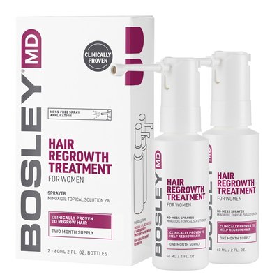 Спрей з міноксидилом 2% для росту волосся у жінок Bosley Hair Regrowth Treatment 2*60 мл 35003 фото