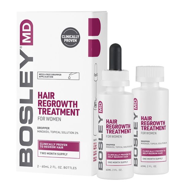 Раствор с миноксидилом 2% для роста волос у женщин, с пипеткой Bosley Hair Regrowth Treatment 2*60 мл 35001 фото