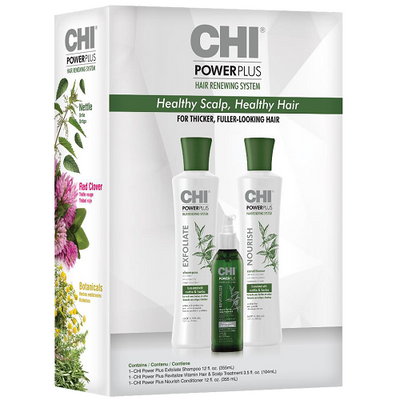 Набор Chi Power Plus Renewing System: шампунь 355 мл. кондиционер 355 мл. витаминный комплекс для роста волос 104 мл. 1992 фото