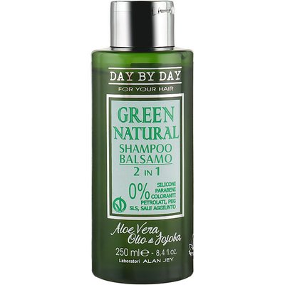 Шампунь-бальзам 2в1 с маслом жожоба и алоэ вера для всех типов волос Alan Jey Green Natural Shampoo-Balsam 250 мл 1644 фото