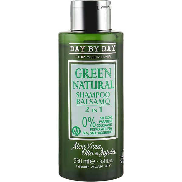 Шампунь-бальзам 2в1 с маслом жожоба и алоэ вера для всех типов волос Alan Jey Green Natural Shampoo-Balsam 250 мл 1644 фото