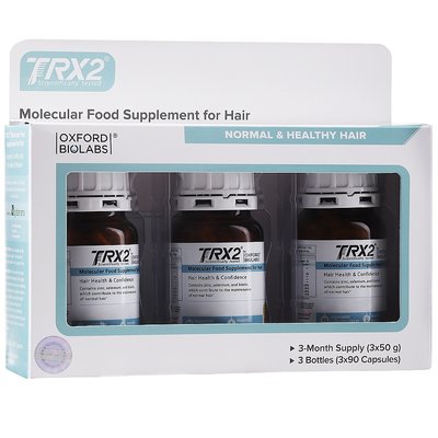 Молекулярный комплекс против выпадения волос Oxford Biolabs TRX2 Molecular Food Supplement for Hair 3шт*90кап. 1001-11-1 фото