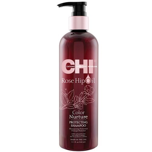 Захисний шампунь для фарбованого волосся CHI Rose Hip Oil Protecting Shampoo 2634 фото