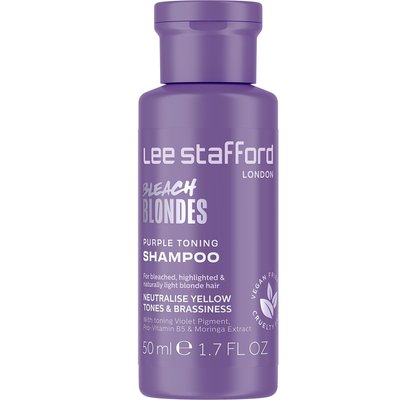 Тонуючий шампунь для освітленого волосся Lee Stafford Bleach Blondes Purple Toning Shampoo 50 мл LS5838 фото
