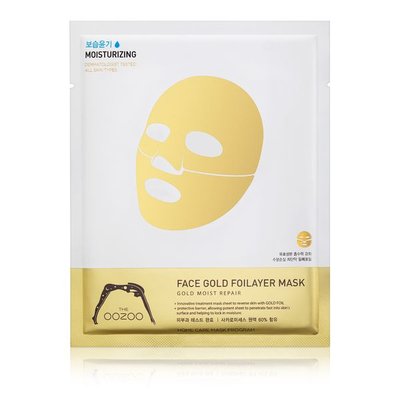 Золотая трехслойная маска THE OOZOO Face Gold Foilayer Mask 6518 фото
